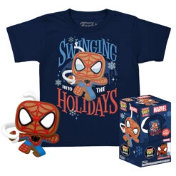 Marvel Gingerbread Spider-Man Funko Pocket Pop! & Tee -Toys N Geeks Store 558308 Primary 1200Wx1200H