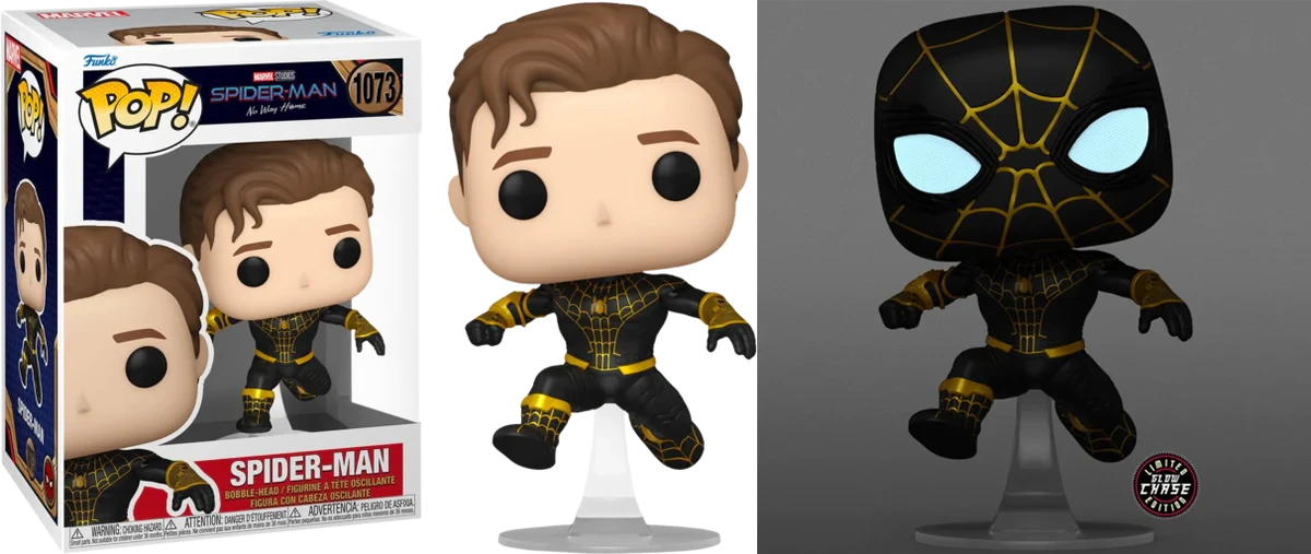 Spider-Man No Way Home: Spider-Man (Unmasked, Black & Gold Suit) W/ Chase Funko POP! Vinyl 2 Spider-Man No Way Home: Spider-Man (Unmasked, Black & Gold Suit) W/ Chase Funko POP! Vinyl - Image 2