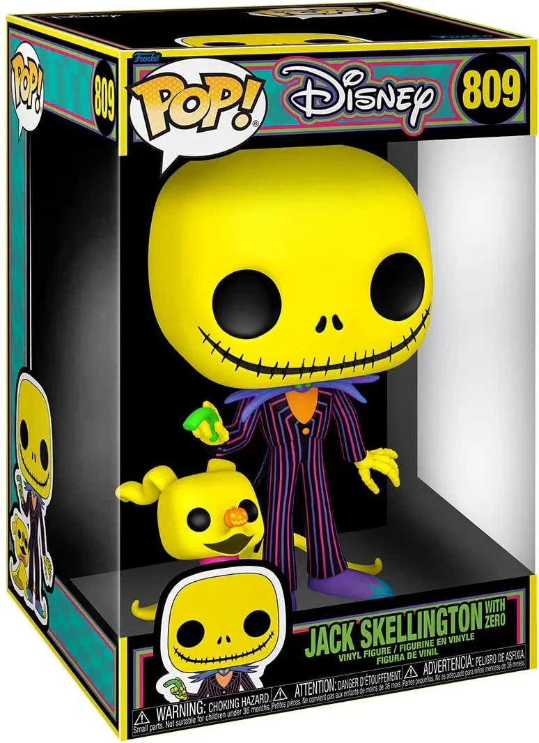 Nightmare Before Christmas: Jack Skellington W/ Zero Blacklight 10" Funko Jumbo POP! Vinyl 1 Nightmare Before Christmas: Jack Skellington W/ Zero Blacklight 10" Funko Jumbo POP! Vinyl