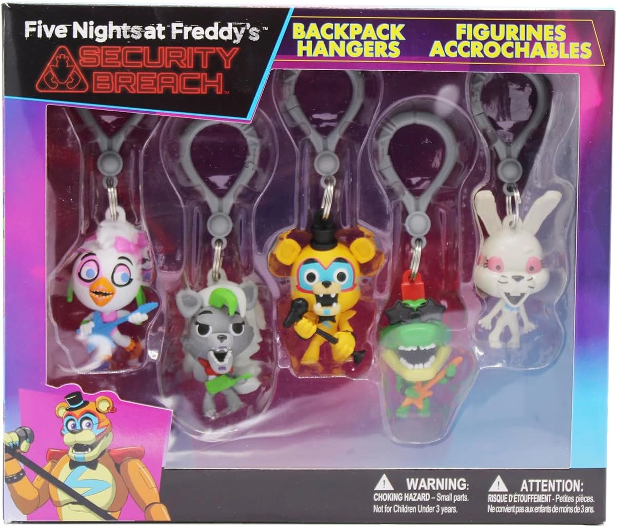 Five Nights At Freddy's Security Breach Backpack Hangers 5-Pack 1 Five Nights At Freddy's Security Breach Backpack Hangers 5-Pack