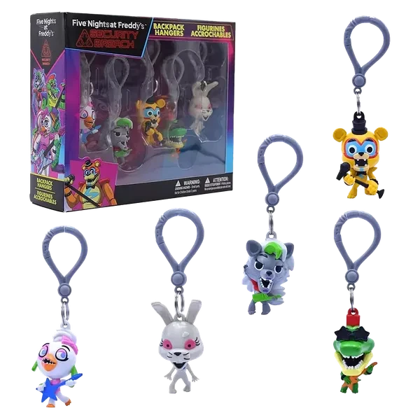 Five Nights At Freddy's Security Breach Backpack Hangers 5-Pack 2 Five Nights At Freddy's Security Breach Backpack Hangers 5-Pack - Image 2