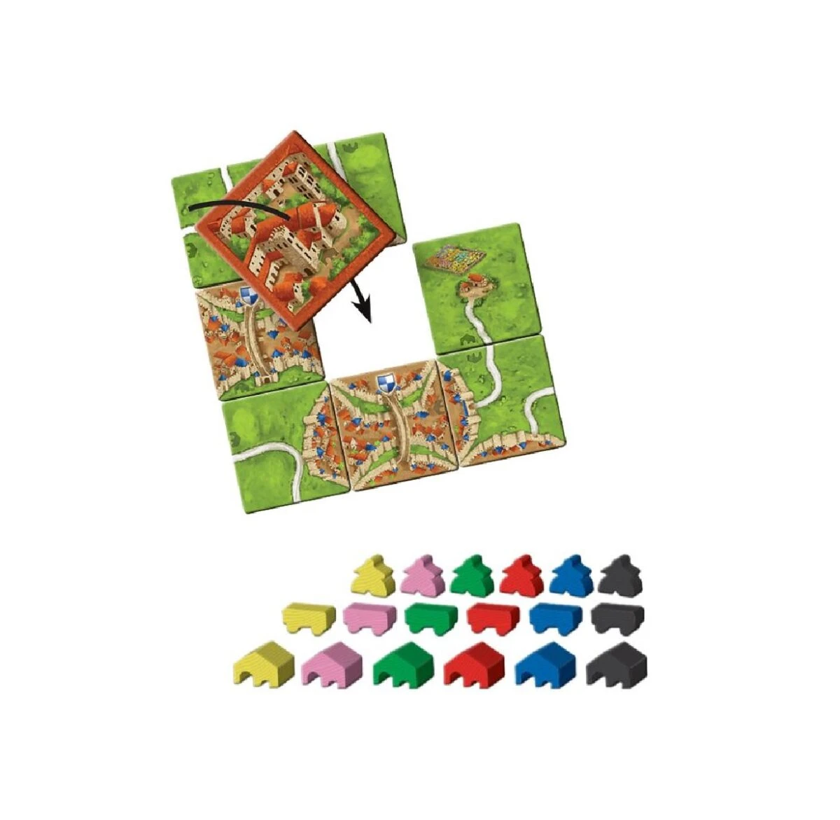 Z-Man Games Carcassonne Expansion 5: Abbey & Mayor 2 Z-Man Games Carcassonne Expansion 5: Abbey & Mayor - Image 2