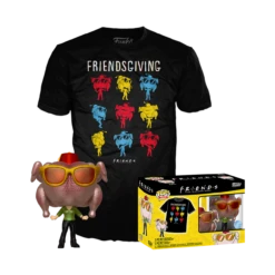 Friends: Monica W/ Turkey Head Friendsgiving Funko Pop! & Tee (Size LARGE)
